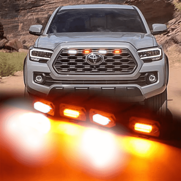 Car Grill VIP light amber and white